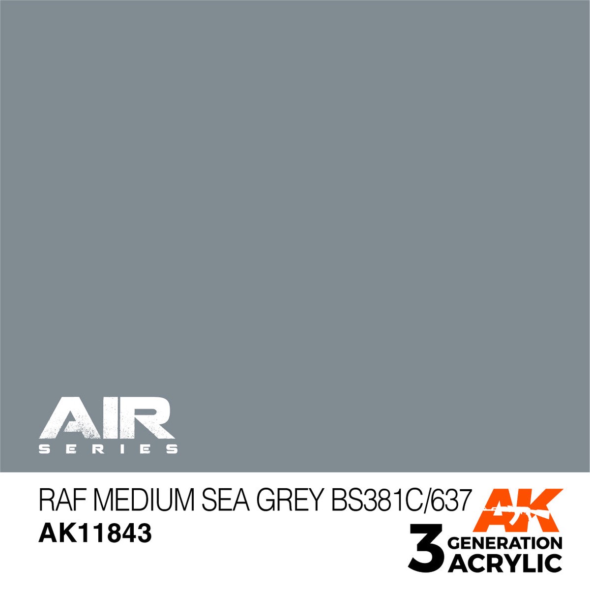 AK Interactive 3GEN Acrylic AIR - AK11843 RAF Medium Sea Grey BS381C637