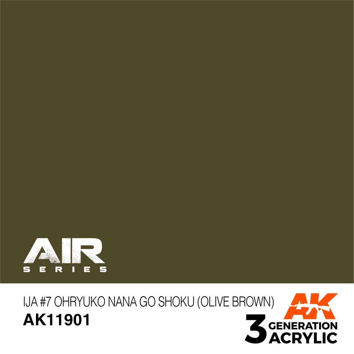 AK Interactive 3GEN Acrylic AIR - AK11901 IJA 7 Ohryuko Nana Go Shoku (Olive Brown)