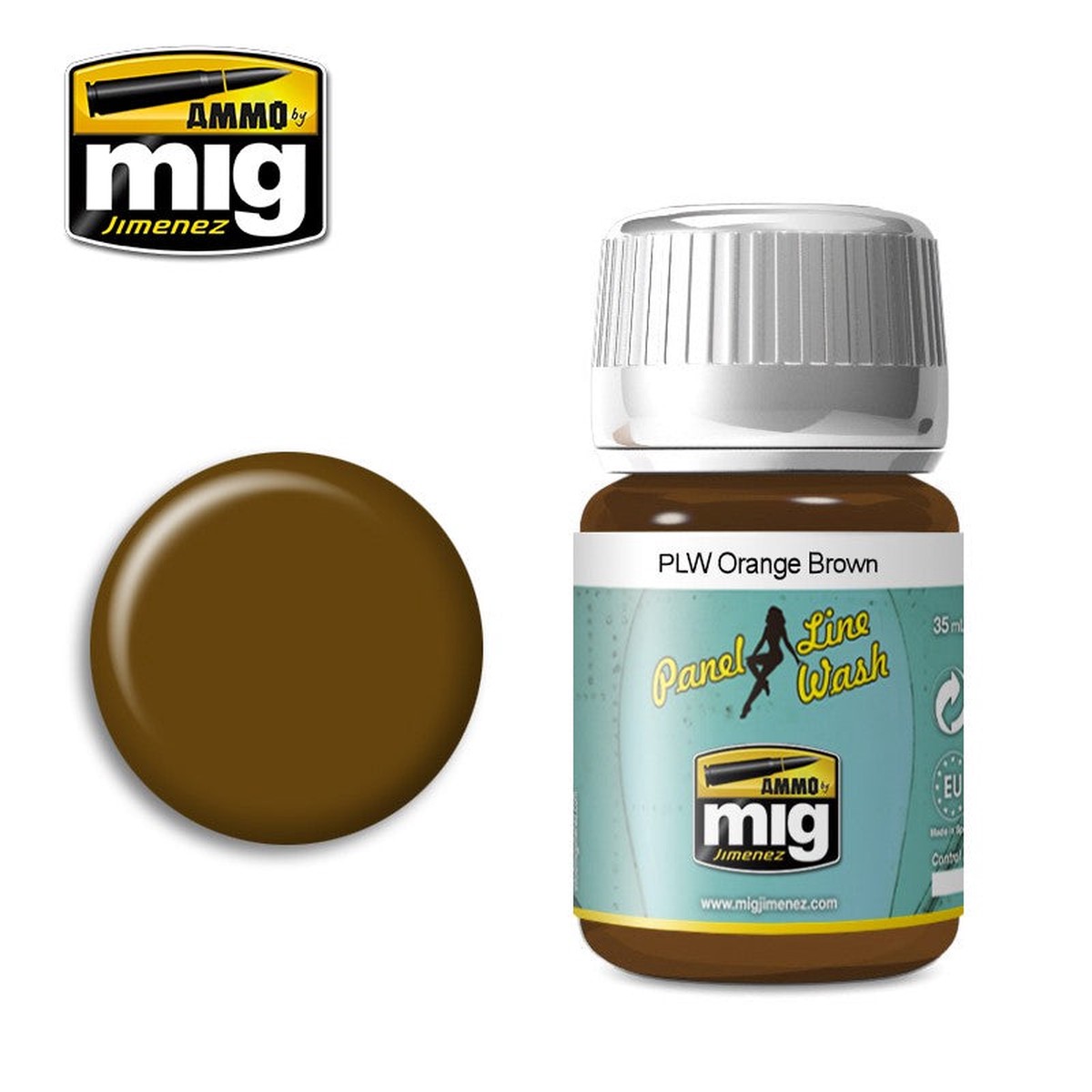 Ammo Mig Orange Brown Panel Line Wash (AMIG-1616)