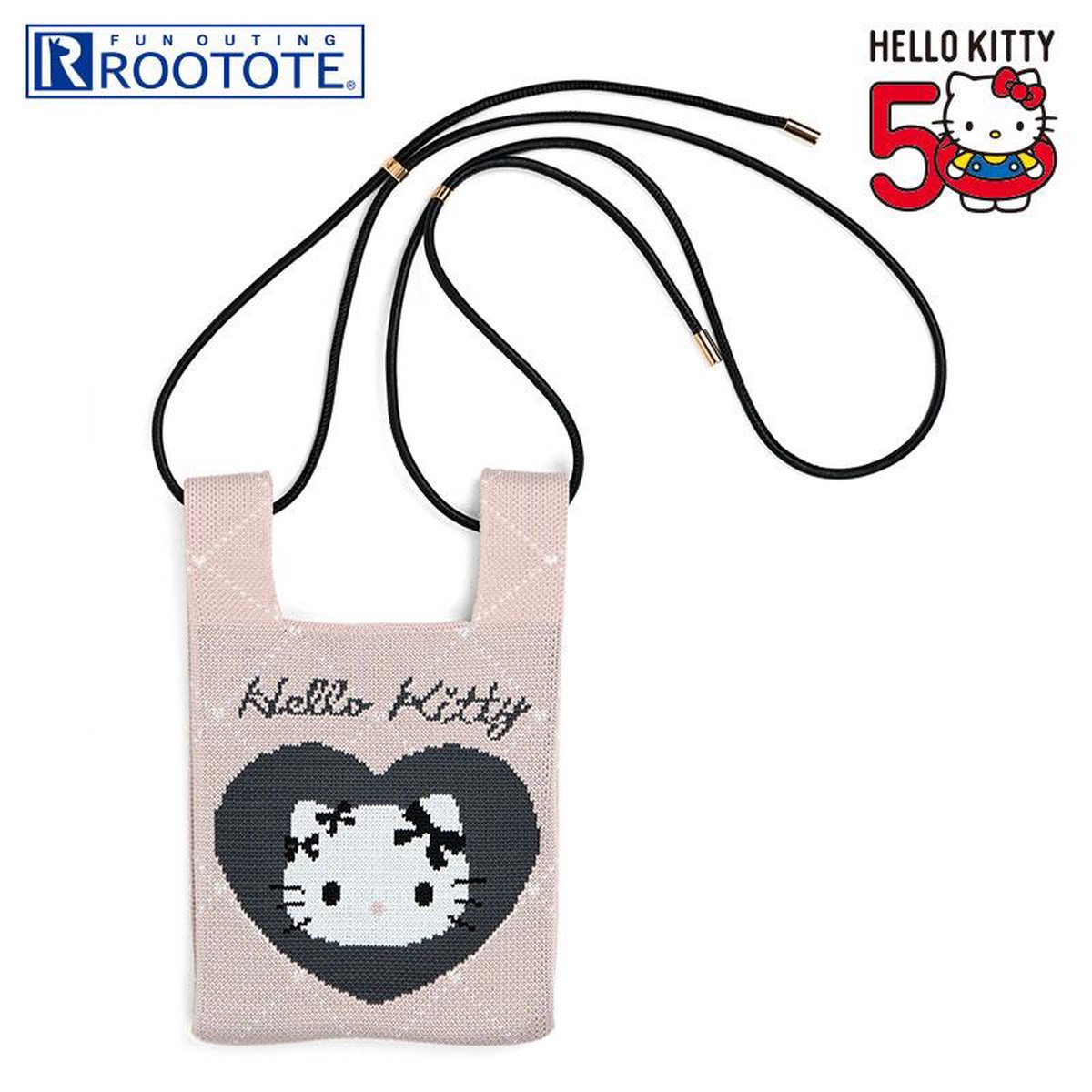 Hello Kitty ROOTOTE Baby ROO Knit Shoulder Bag Heart Sanrio Japan