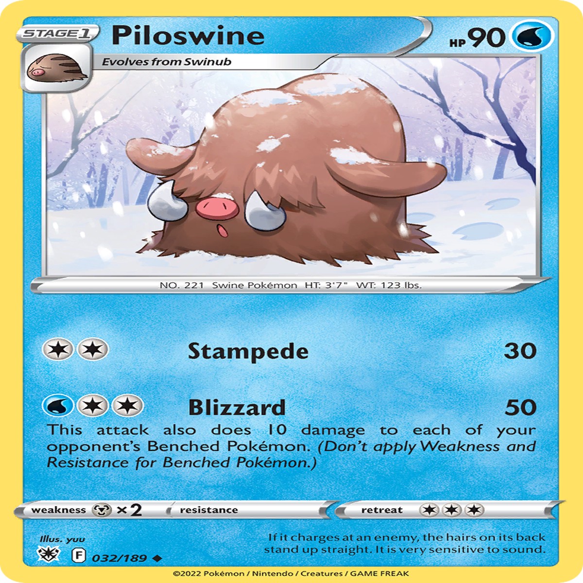 Piloswine - 032189 - Reverse Holofoil