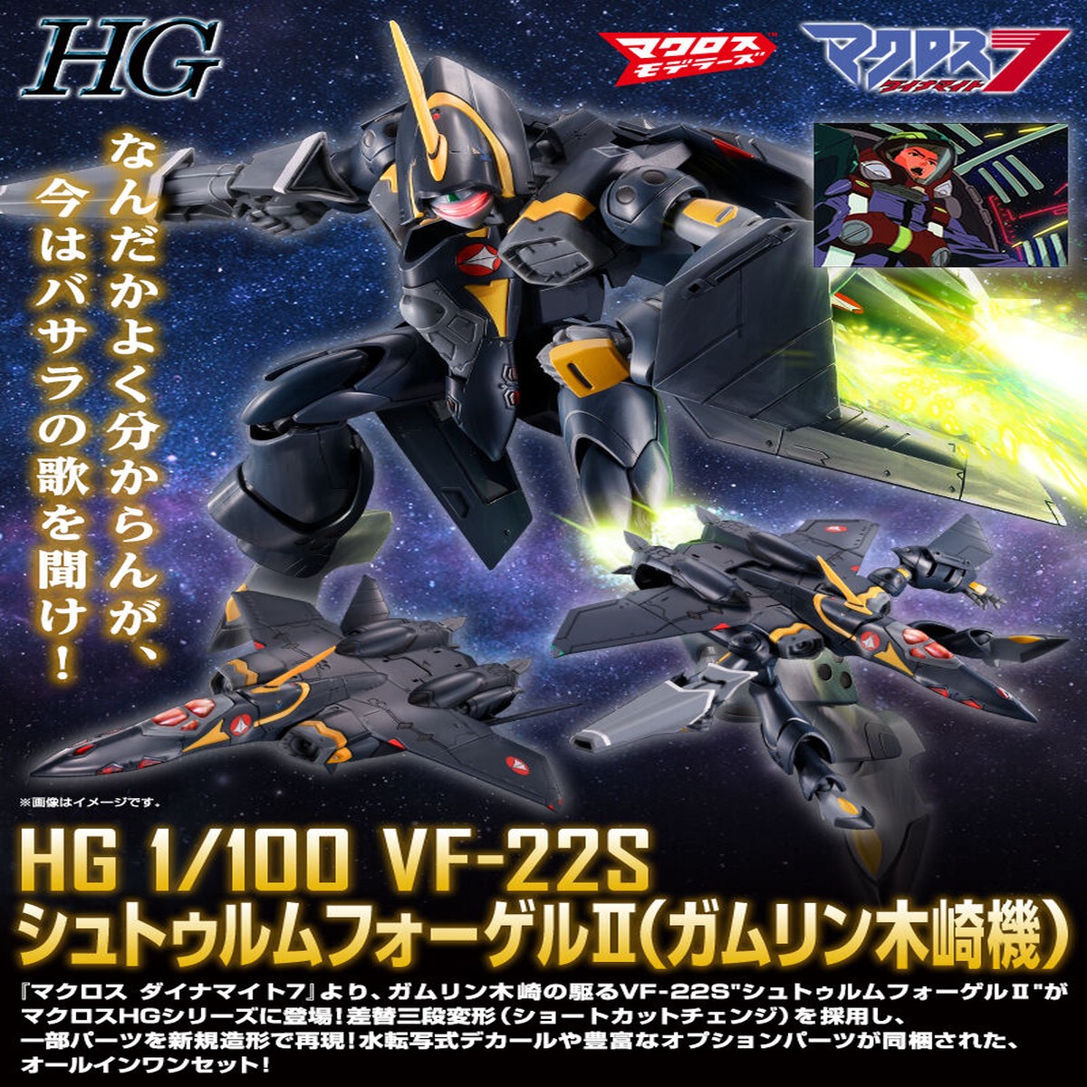 Premium Bandai High Grade (HG) Macross 7 Dynamite 1100 VF-22S STURMVOGEL II (Gamlin Kizaki Use)
