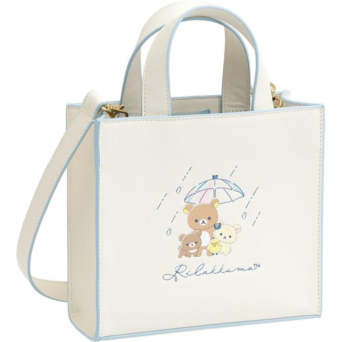 Rilakkuma Shoulder Bag Beige Rain then Sunny San-X Japan 2025