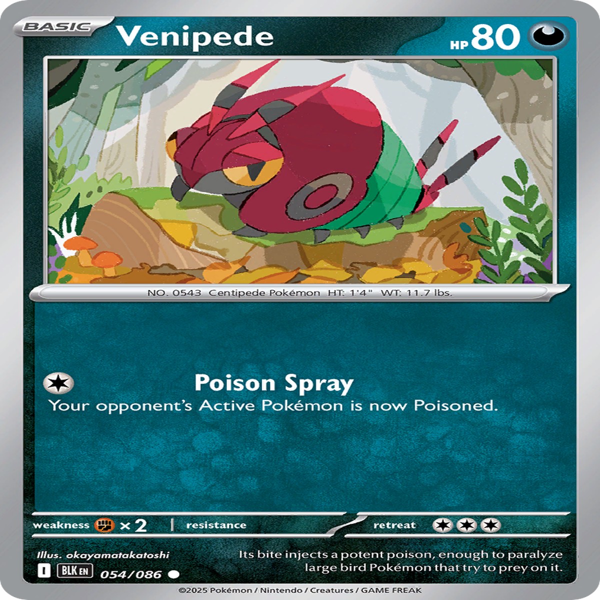 Venipede - 054086 - Reverse Holofoil