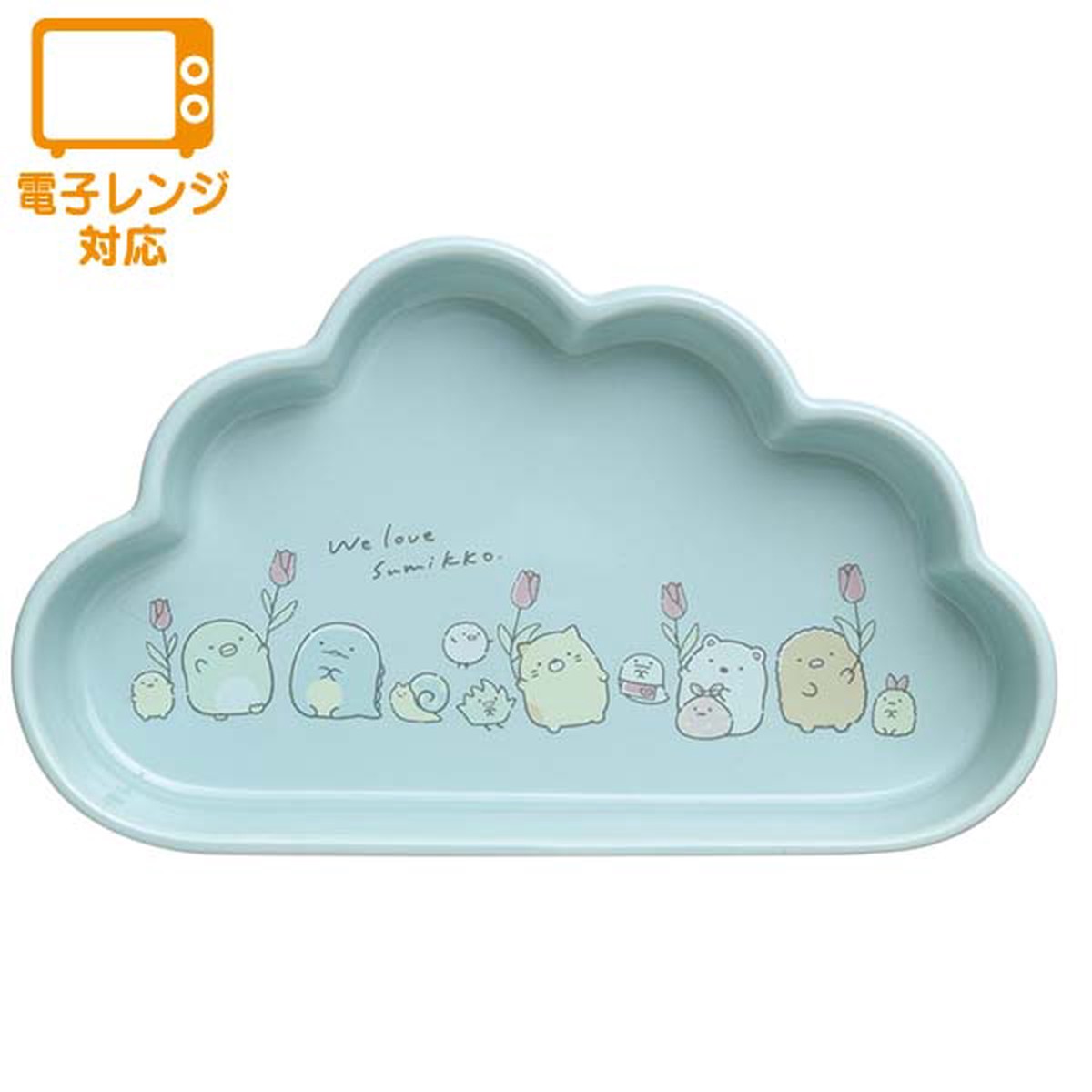 Sumikko Gurashi Pottery Plate Die-cut Tulip San-X Japan