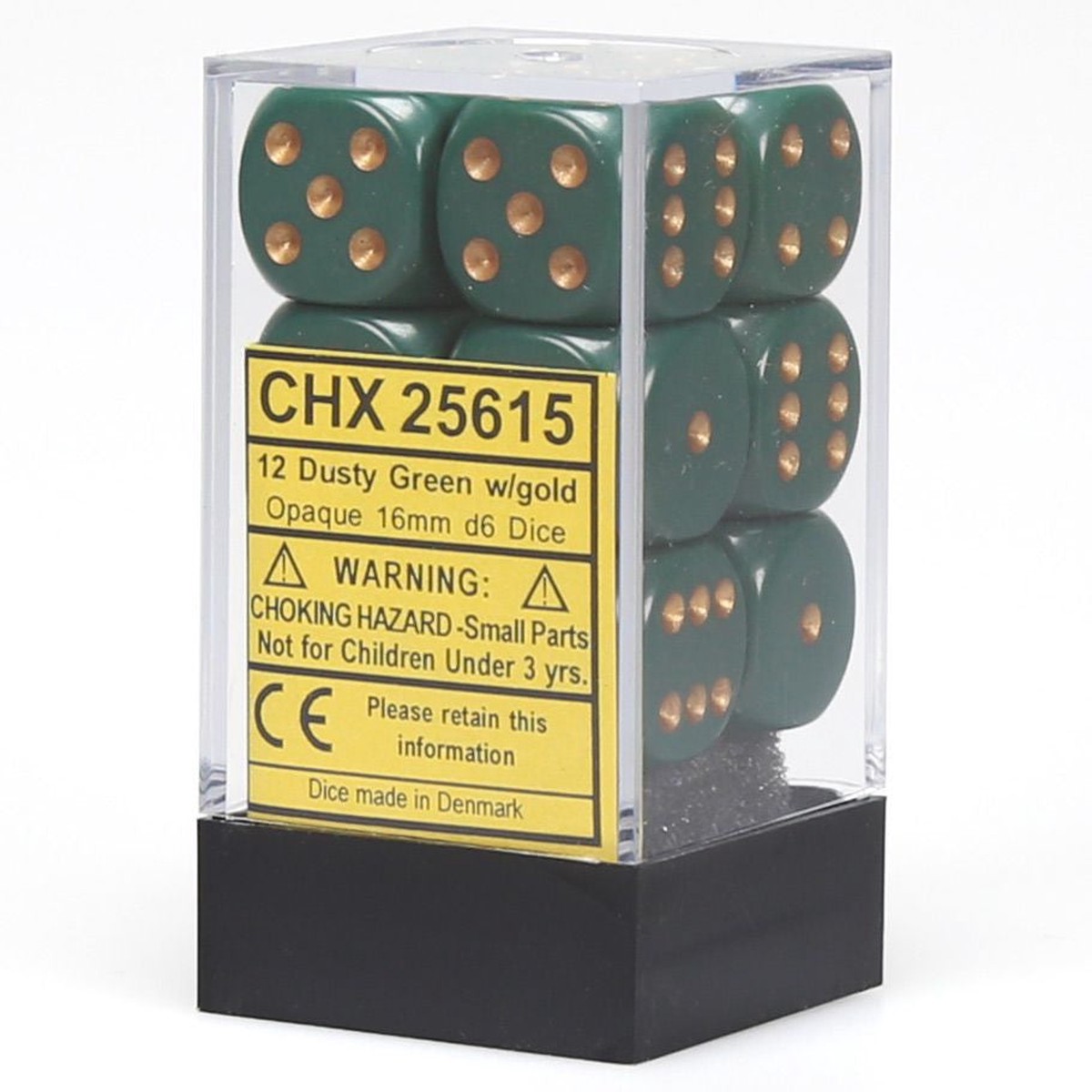 Chessex Opaque 16mm D6 Dusty GreenCopper