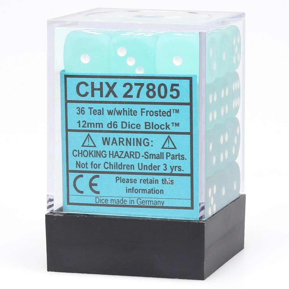 Frosted 12mm D6 TealWhite Block (36)