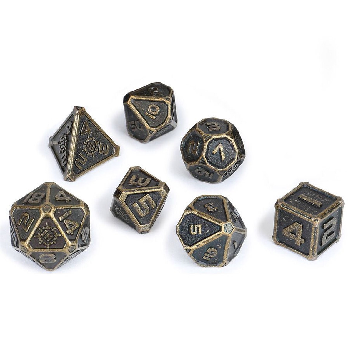 7-Set Enhance Metal Dice Set with Case and Dice Bag