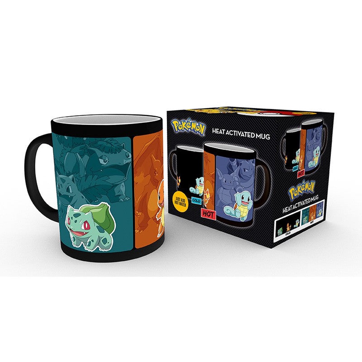 Pokemon Heat Change Mug - Bulbasaur Charmander and Squirtle