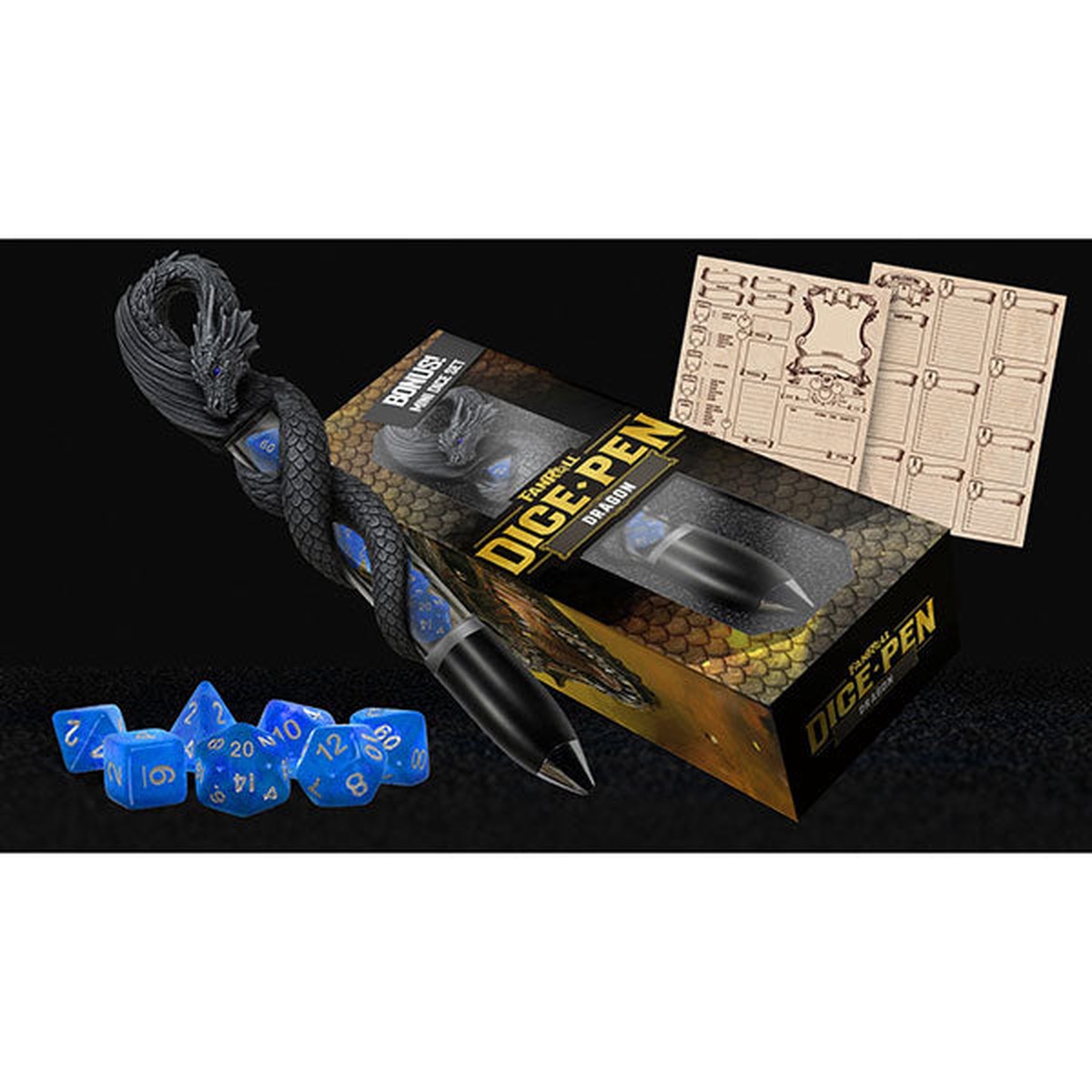 Dragon Dice Pen w 7-Die Set (Mini) Character Sheet