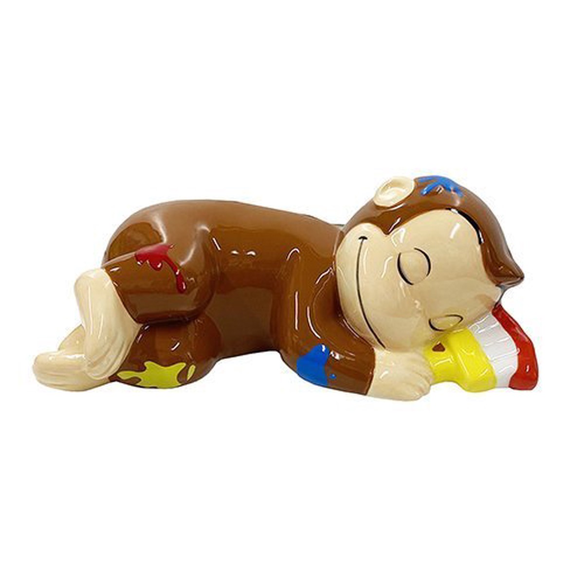 Curious George Porcelain Piggy Bank 3D Sleeping Japan