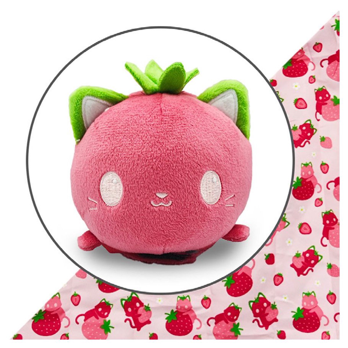 Plushie Tote Pink Strawberry Cat