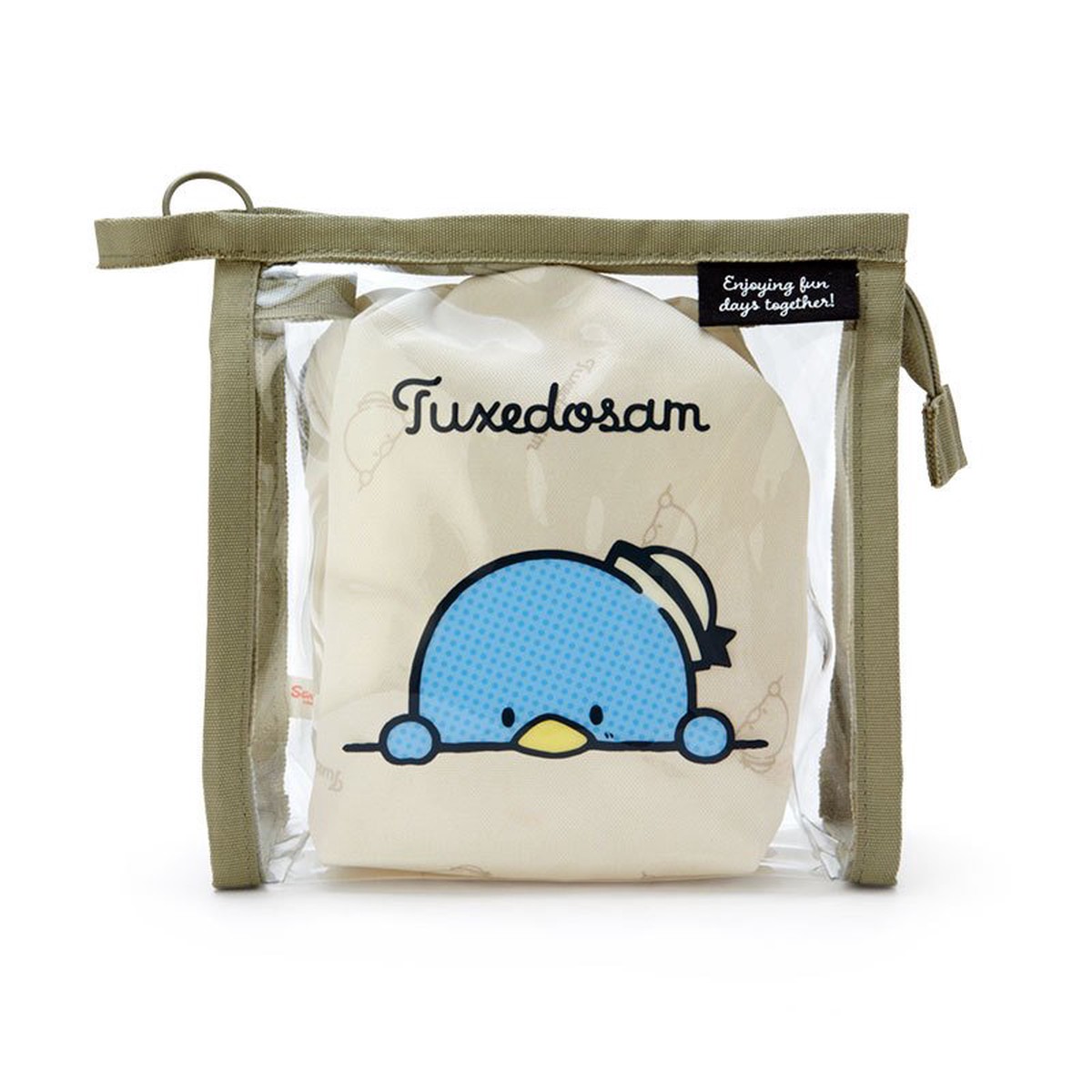 Tuxedosam Clear Pouch with Drawstring Simple Sanrio Japan