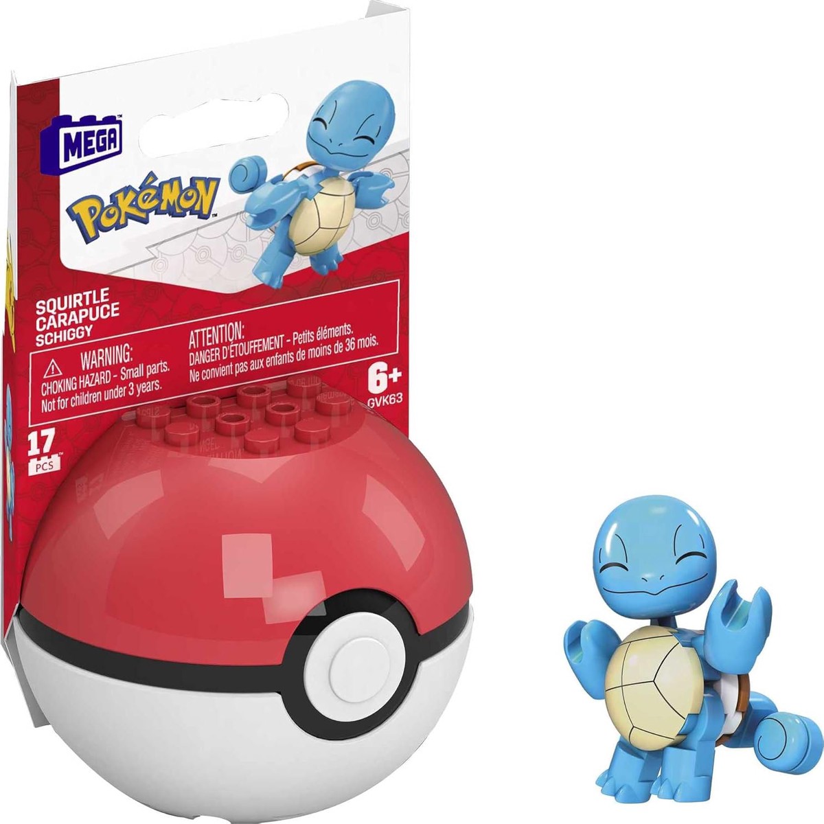 Mega Construx Pokmon Evergreen Poke Ball - Squirtle (Eyes Closed)