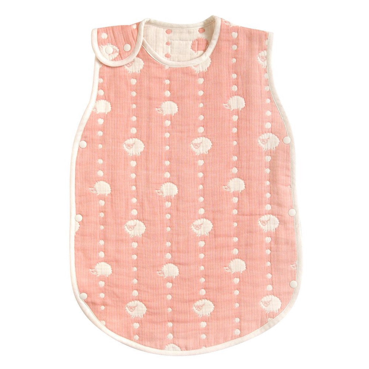Hoppetta Salmon Pink 6 Double Gauze Sleeper Kids size 7242 Japan Made Cotton