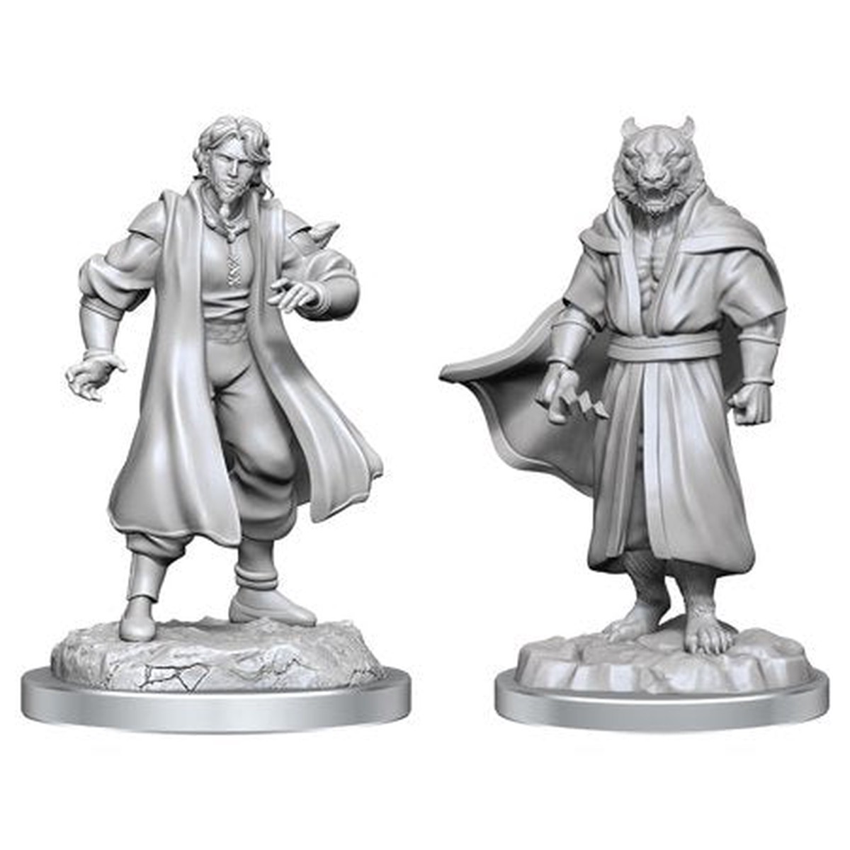 Critical Role Unpainted Miniatures - Male Sorcerer Merchant Tiger Demon