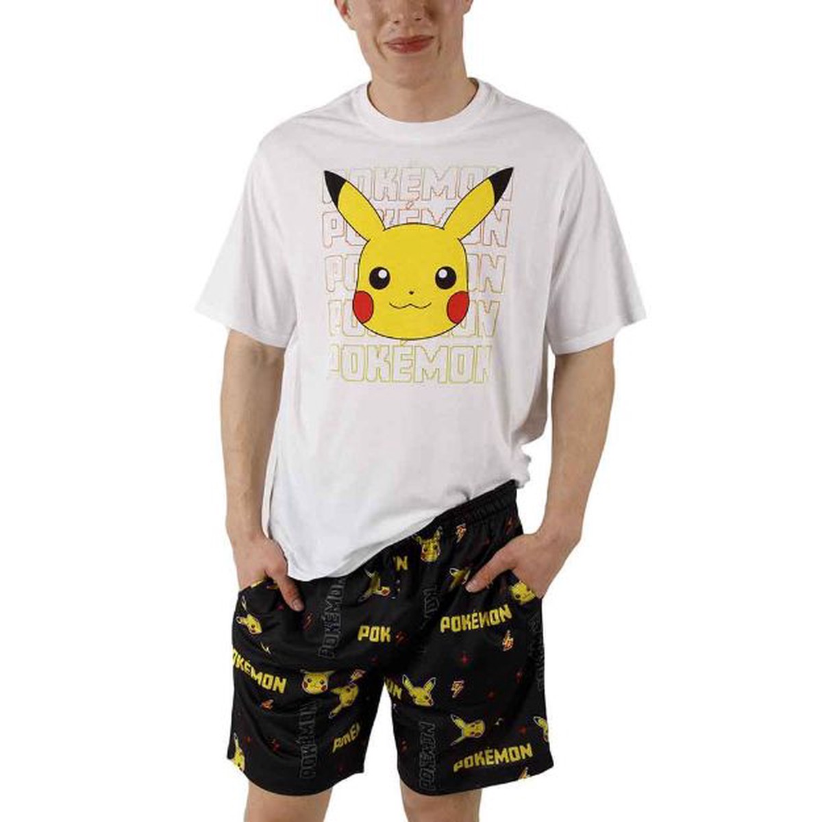 Pokemon Pikachu Pixels Tee Short Sleep Set