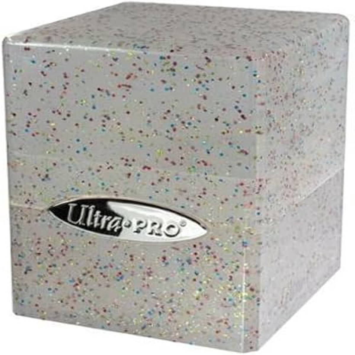 Deck Box Satin Cube Glitter Clear