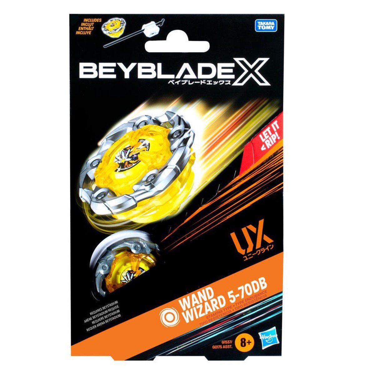 Beyblade X Wand Wizard 5-70DB UX Starter Pack Top and Launcher