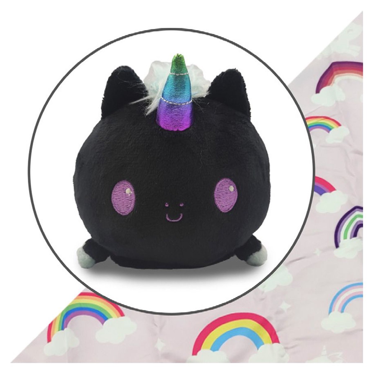 Plushie Tote Black UnicornRainbows
