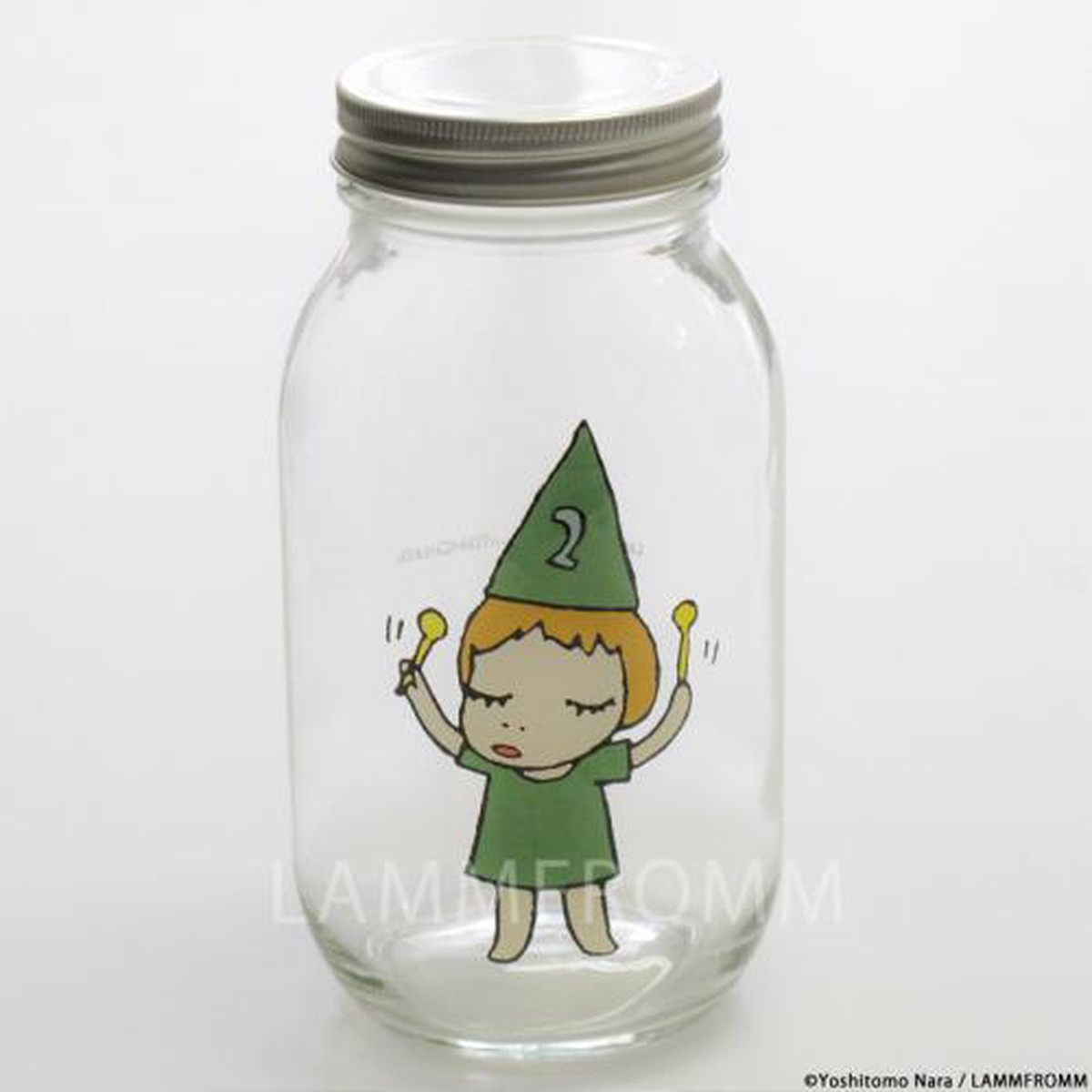 Yoshitomo Nara Glass Storage Jar L Girl 2 Green Japan