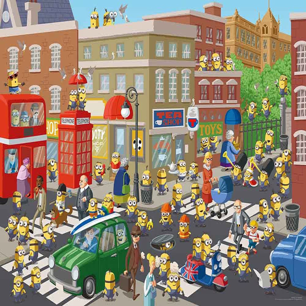 Yanoman Jigsaw Puzzle 1000 Pieces - Minions - Find Minions Take over England 1000pcs (75 x 50cm)