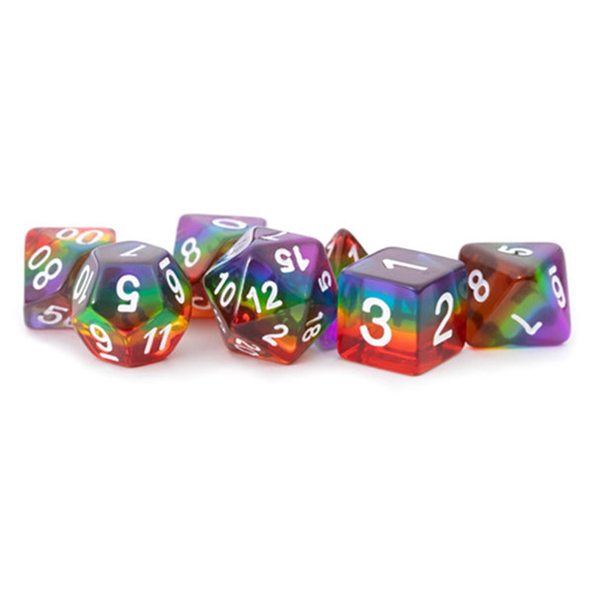 7-Die Set Translucent Rainbow
