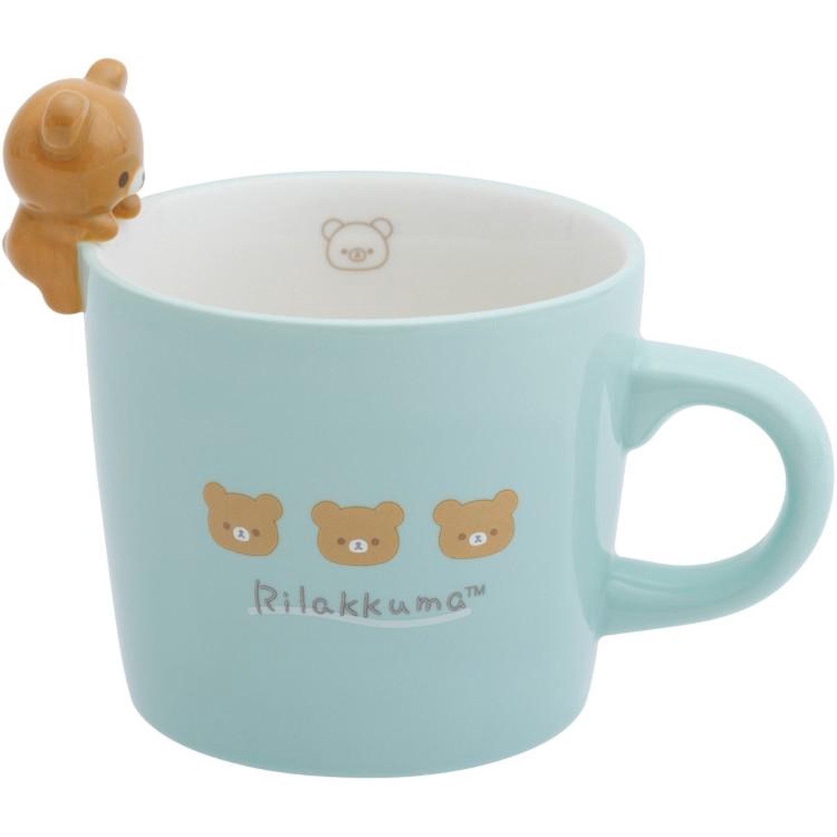 Chairoikoguma Mug Cup w Figure Blue San-X Japan 2025 Rilakkuma