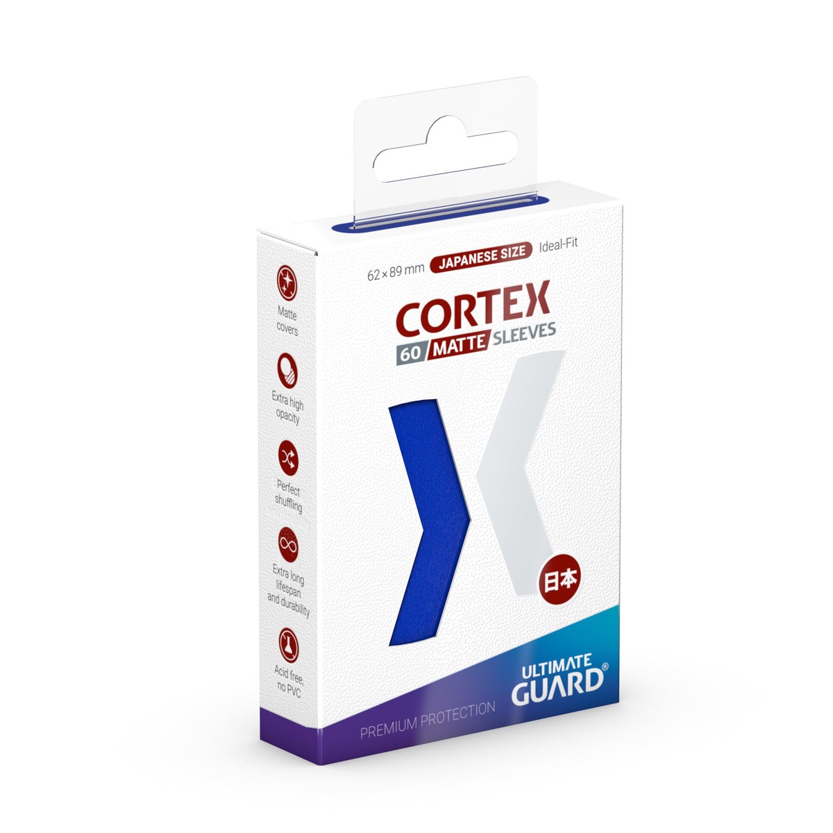 Ultimate Guard Cortex Sleeves Japanese Size Blue Matte 60 ct