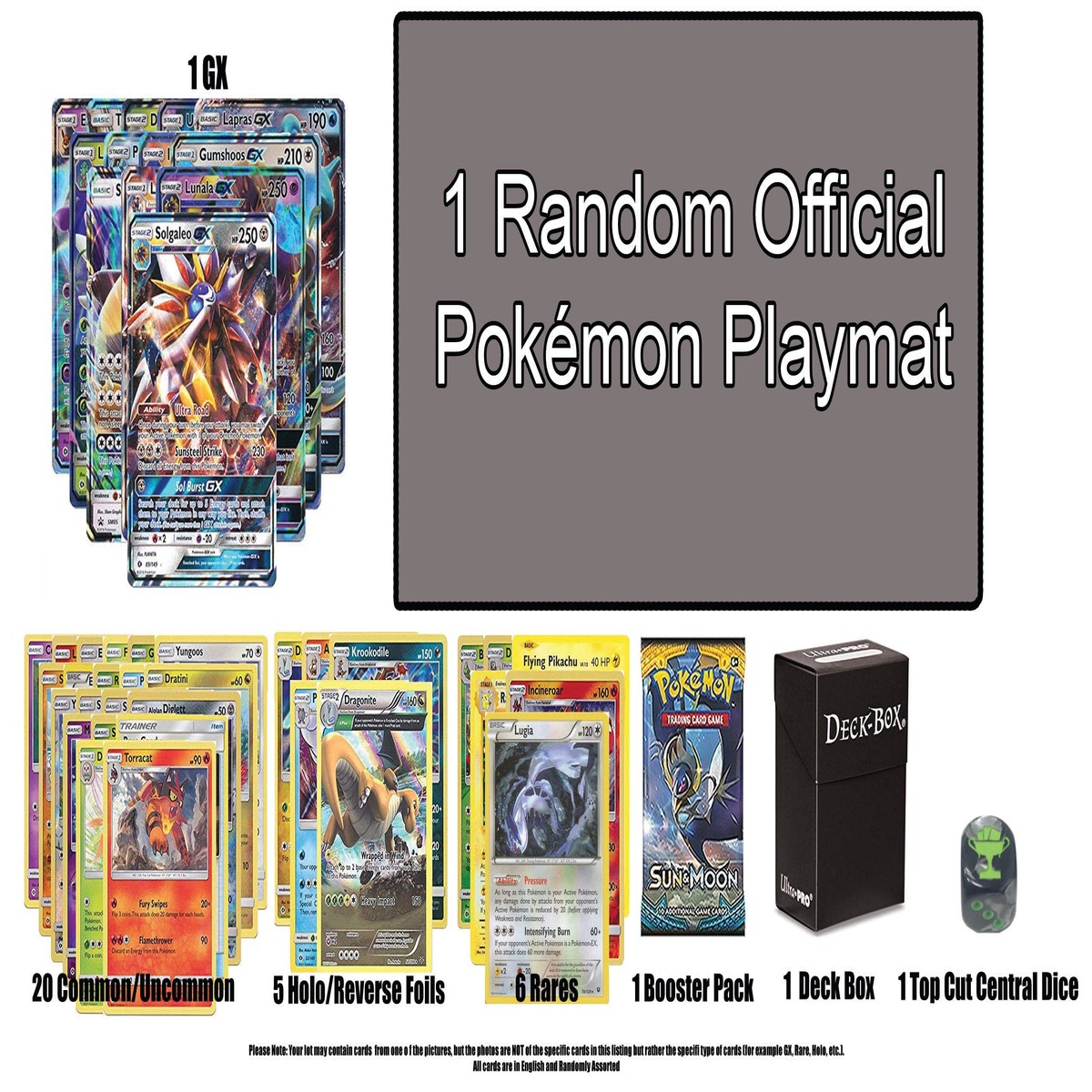 Top Cut Central - GX Pokemon Deck Box Official Pokemon Playmat Lot