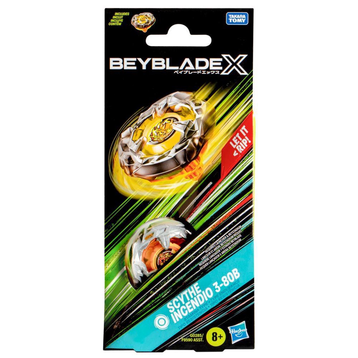Beyblade X Scythe Incendio 3-80B Top Booster Pack Set
