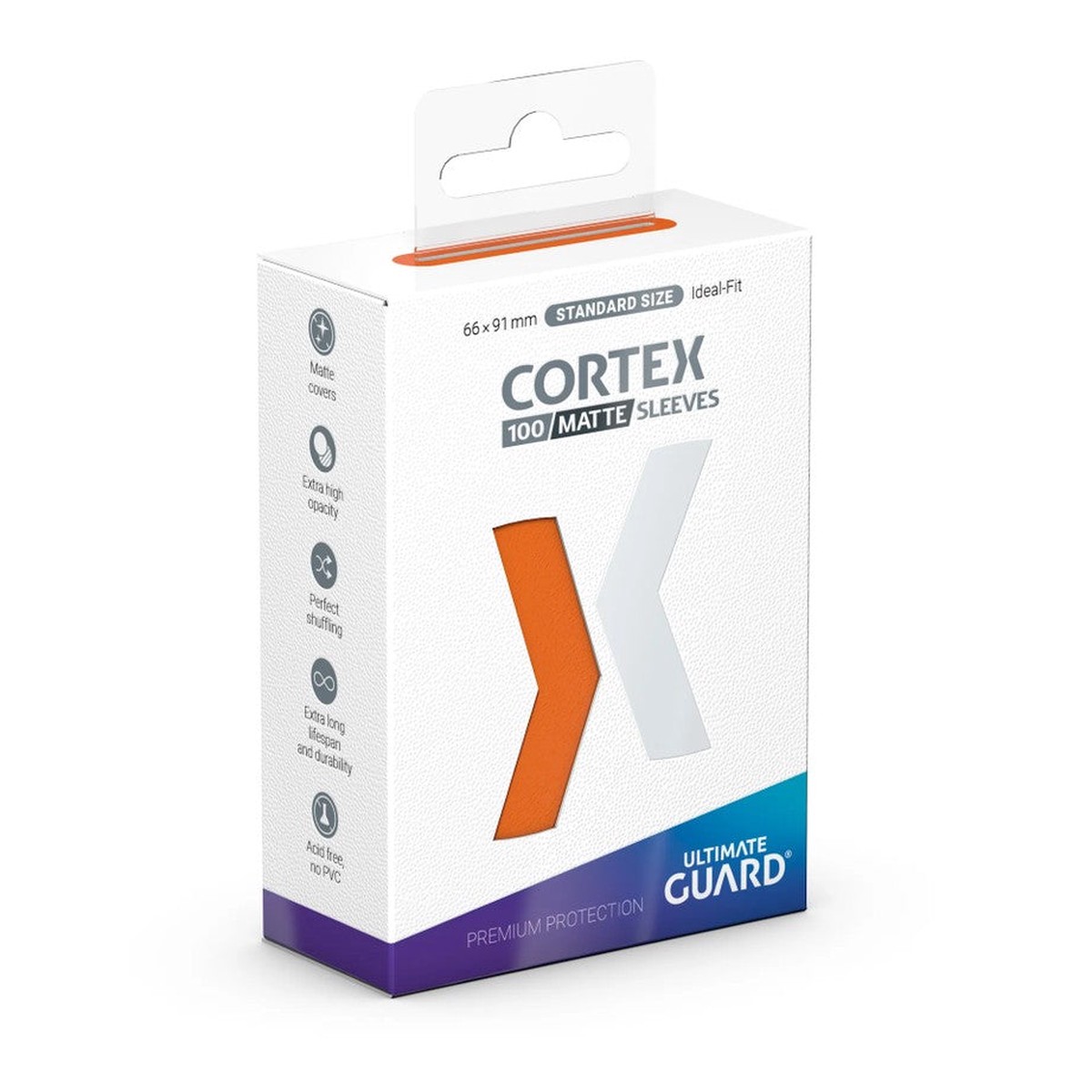 Ultimate Guard Cortex Sleeves Standard Size Orange Matte 100 ct