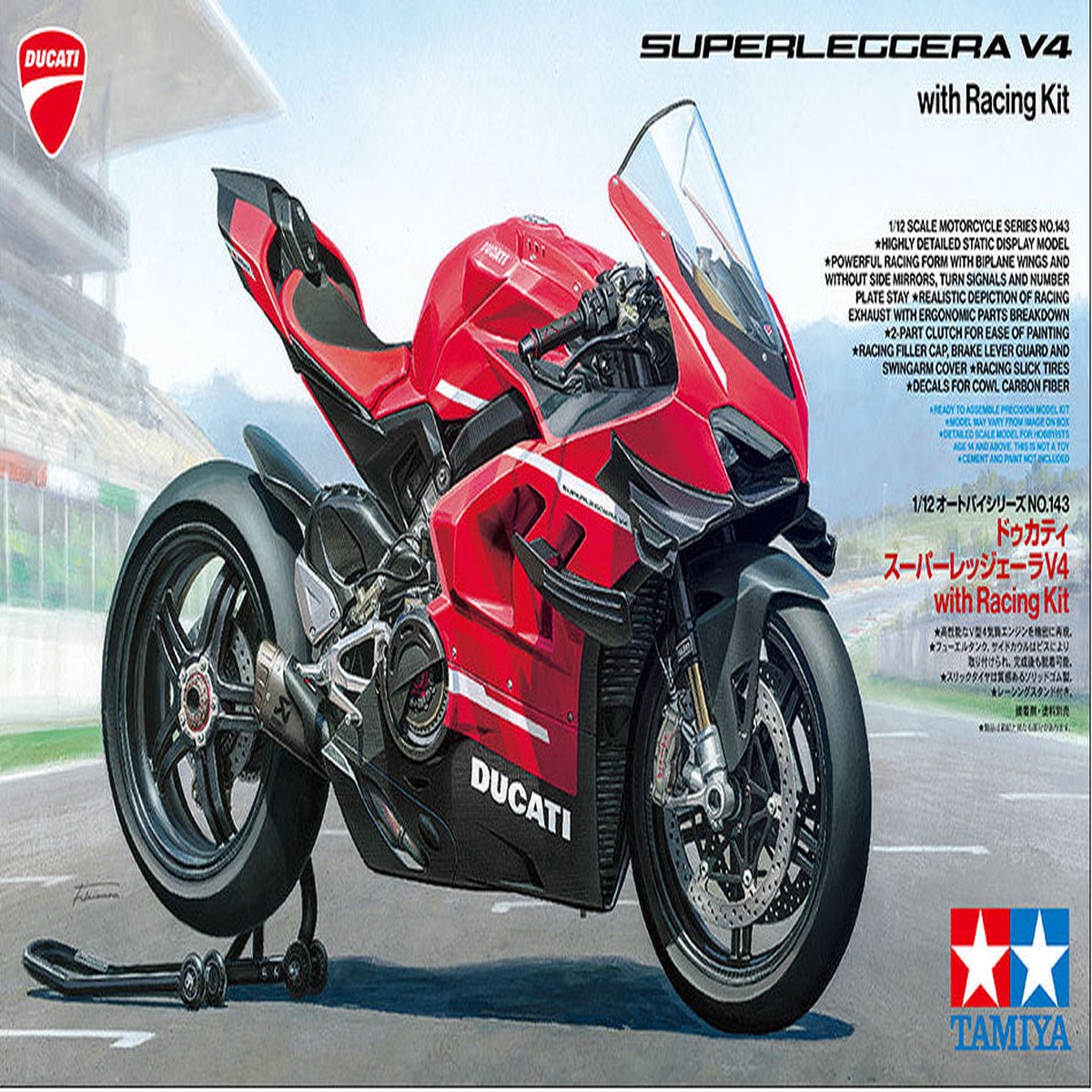 112 Ducati Superleggera V4 with Racing Kit (Tamiya Motorcycle Series 143)
