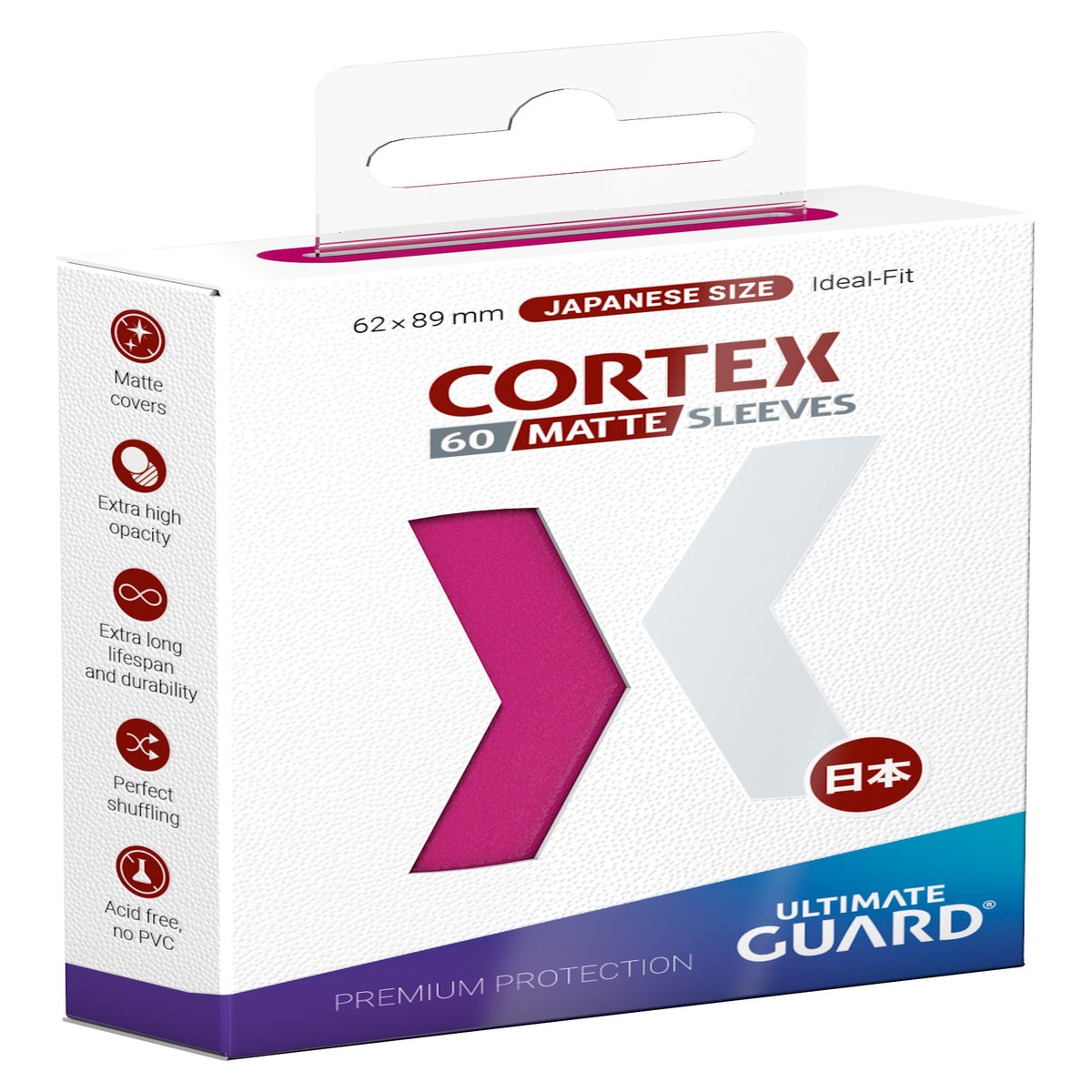 Ultimate Guard Japanese CORTEX Sleeves - Matte Pink 60 ct