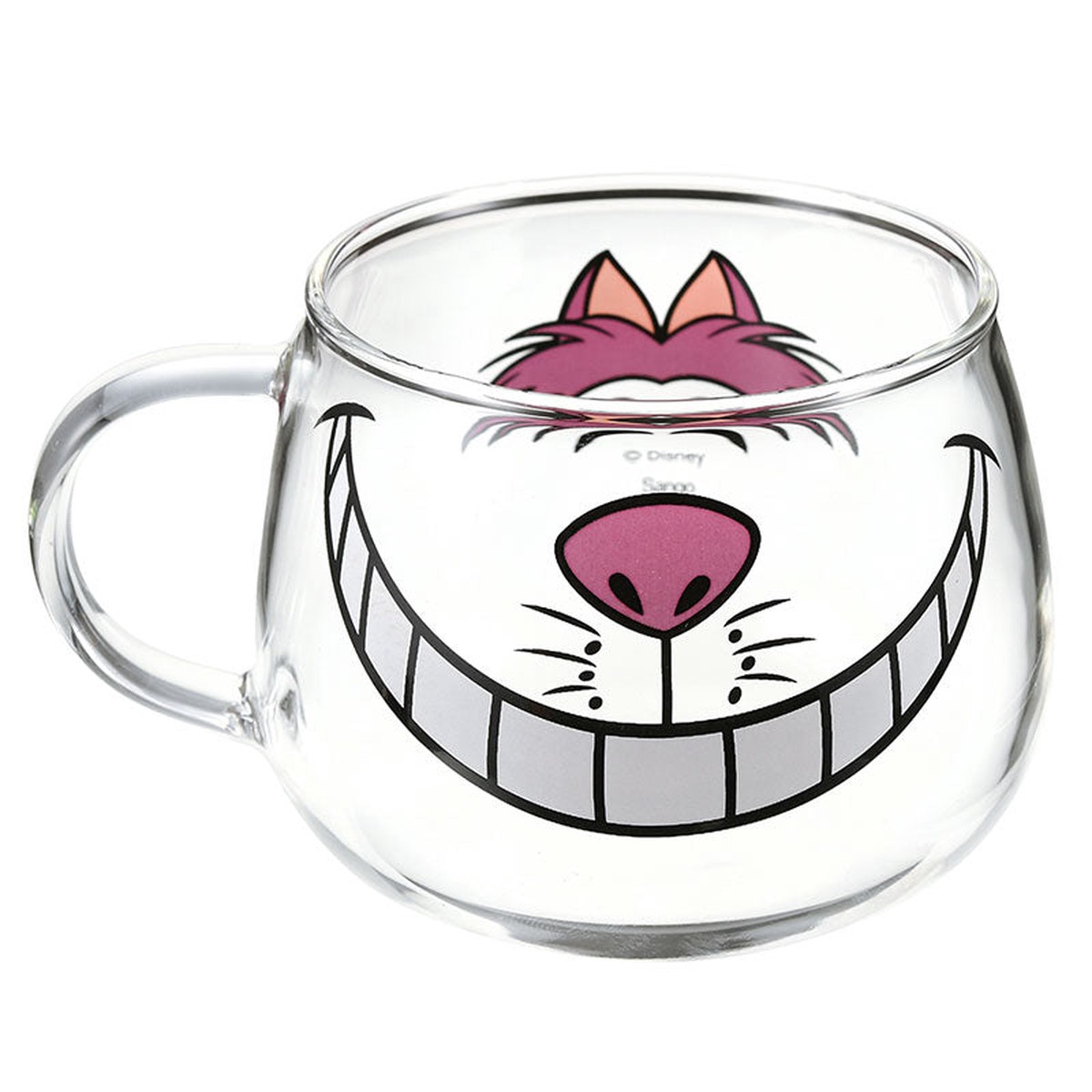 Alice in Wonderland Cheshire Cat Glass Mug Cup Face Disney Store Japan