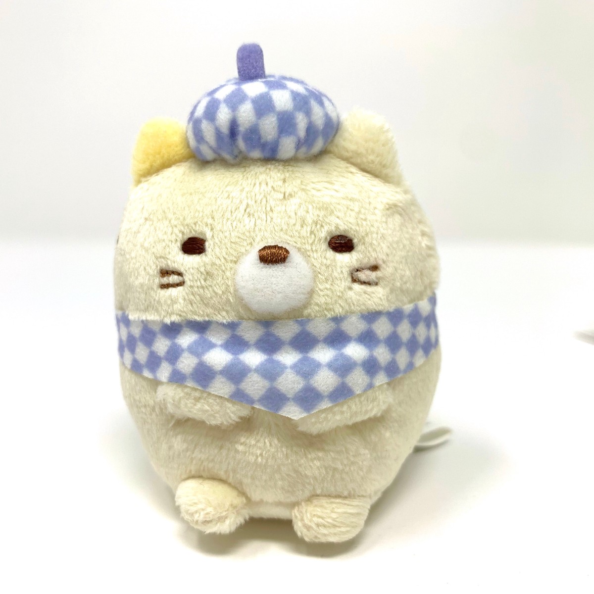 Sumikko Gurashi charm - Shirokuma with checkers scarf