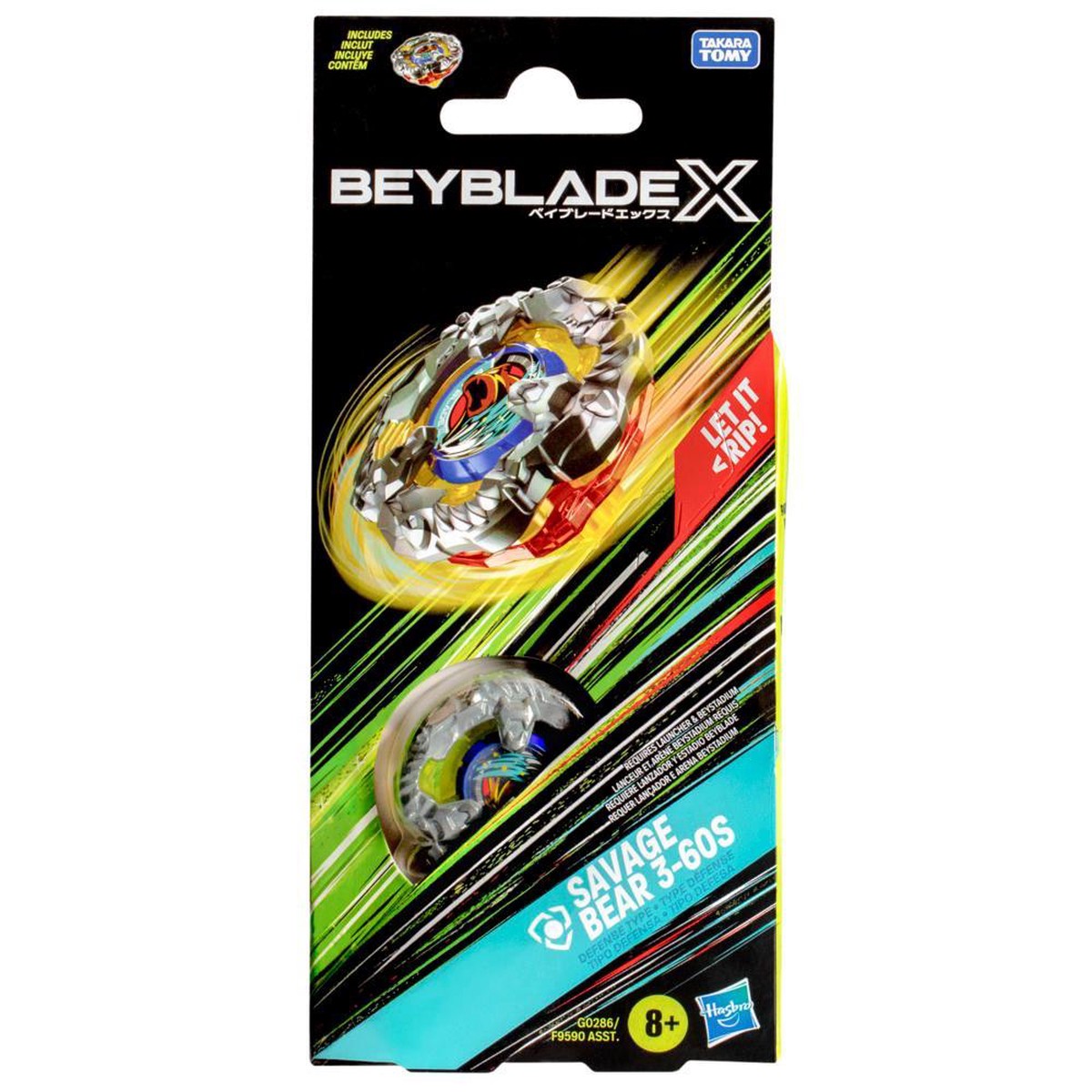 Beyblade X Savage Bear 3-60S Top Booster Pack Set