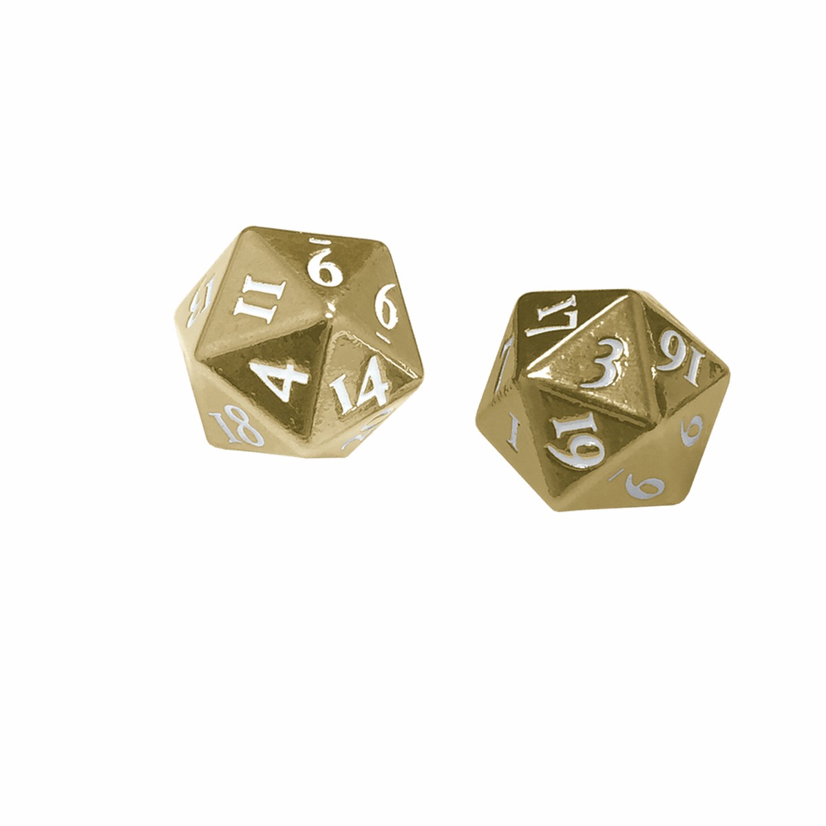 Ultra Pro - d20 2-Dice Set - Heavy Metal - Gold