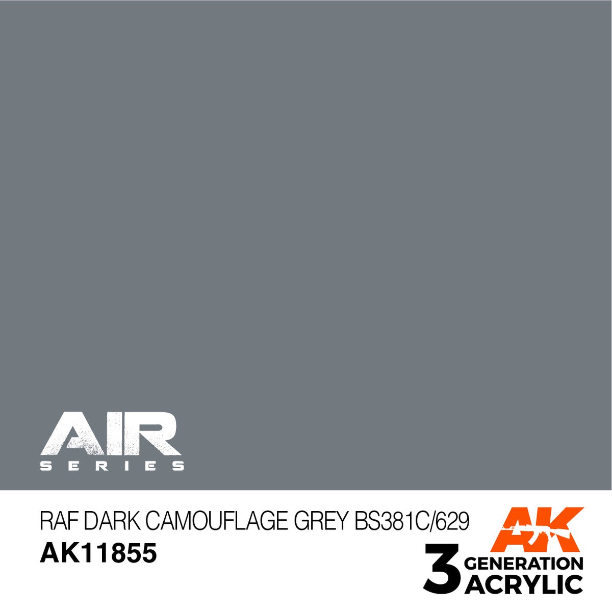 AK Interactive 3GEN Acrylic AIR - AK11855 RAF Dark Camouflage Grey BS381C629