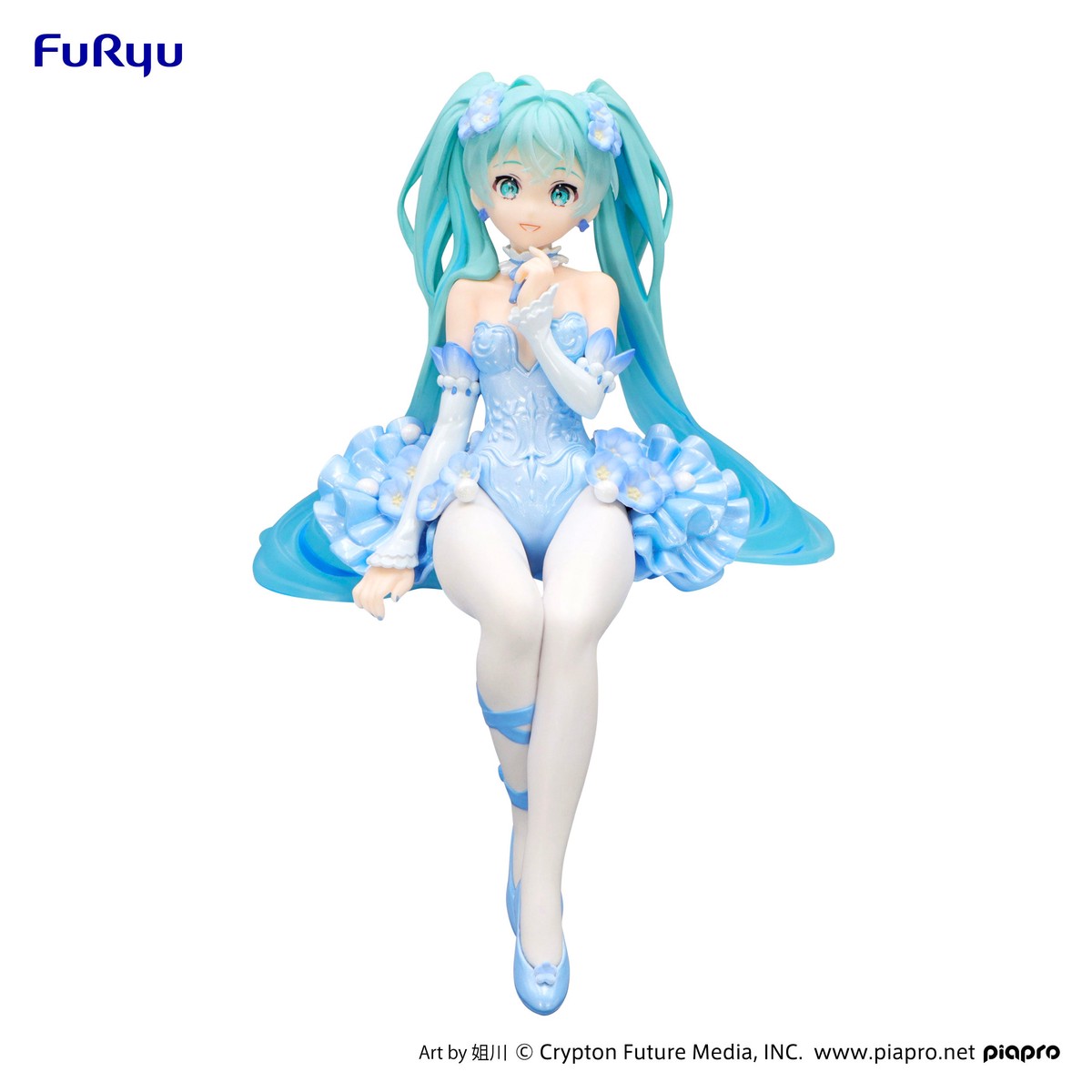 FuRyu Noodle Stopper Figure - Hatsune Miku - Hatsune Miku Flower Fairy Nemophila Pail Blue Color Ver