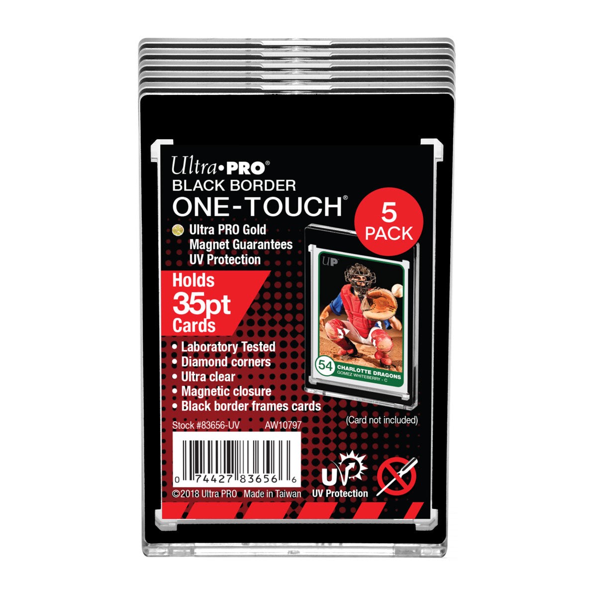 Card Holder 1 Touch 35-Pt Black Border 5-pack
