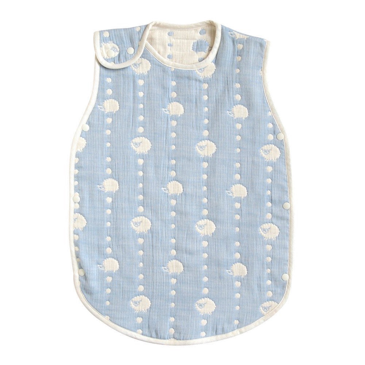 Hoppetta Sky Blue 6 Double Gauze Sleeper Kids size 7241 Japan Made Cotton
