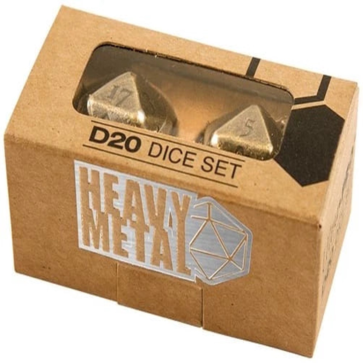 Ultra Pro - d20 2-Dice Set - Heavy Metal - Antique Bronze