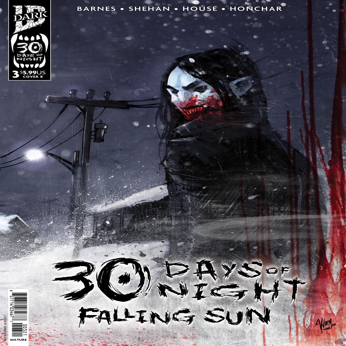 30 Days Of Night Falling Sun 3 Variant B (Damien Worm)