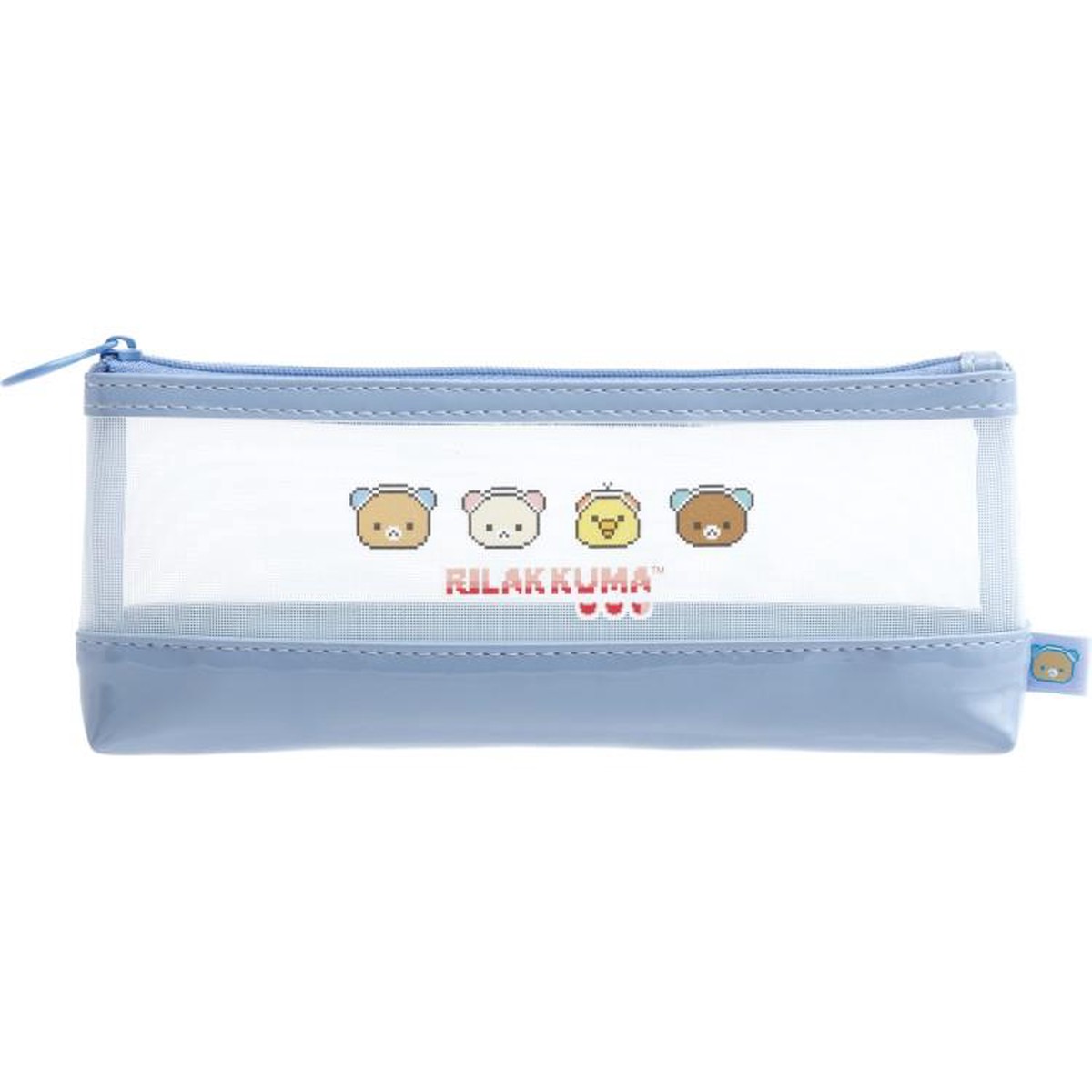 Gaming Rilakkuma Mesh Pen Case Pencil Pouch Blue San-X Japan 2025