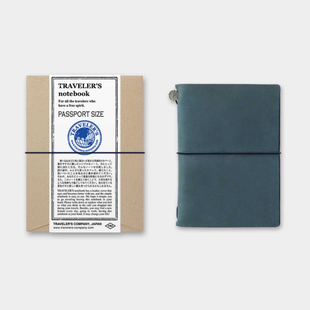 TRAVELERS Notebook Passport size Blue Leather Cover Midori Japan 15240006