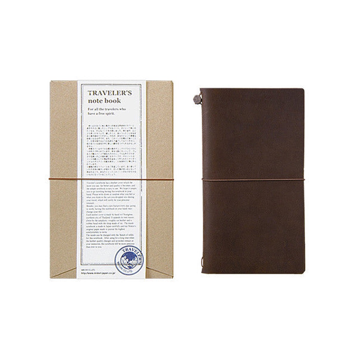 TRAVELERS Notebook Regular size Brown Leather Cover Midori Japan 13715006
