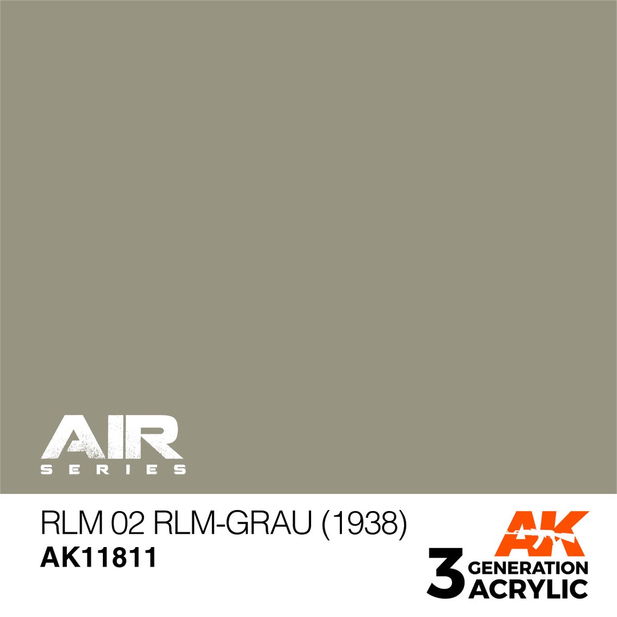 AK Interactive 3GEN Acrylic AIR - AK11811 RLM 02 RLM-Grau (1938)