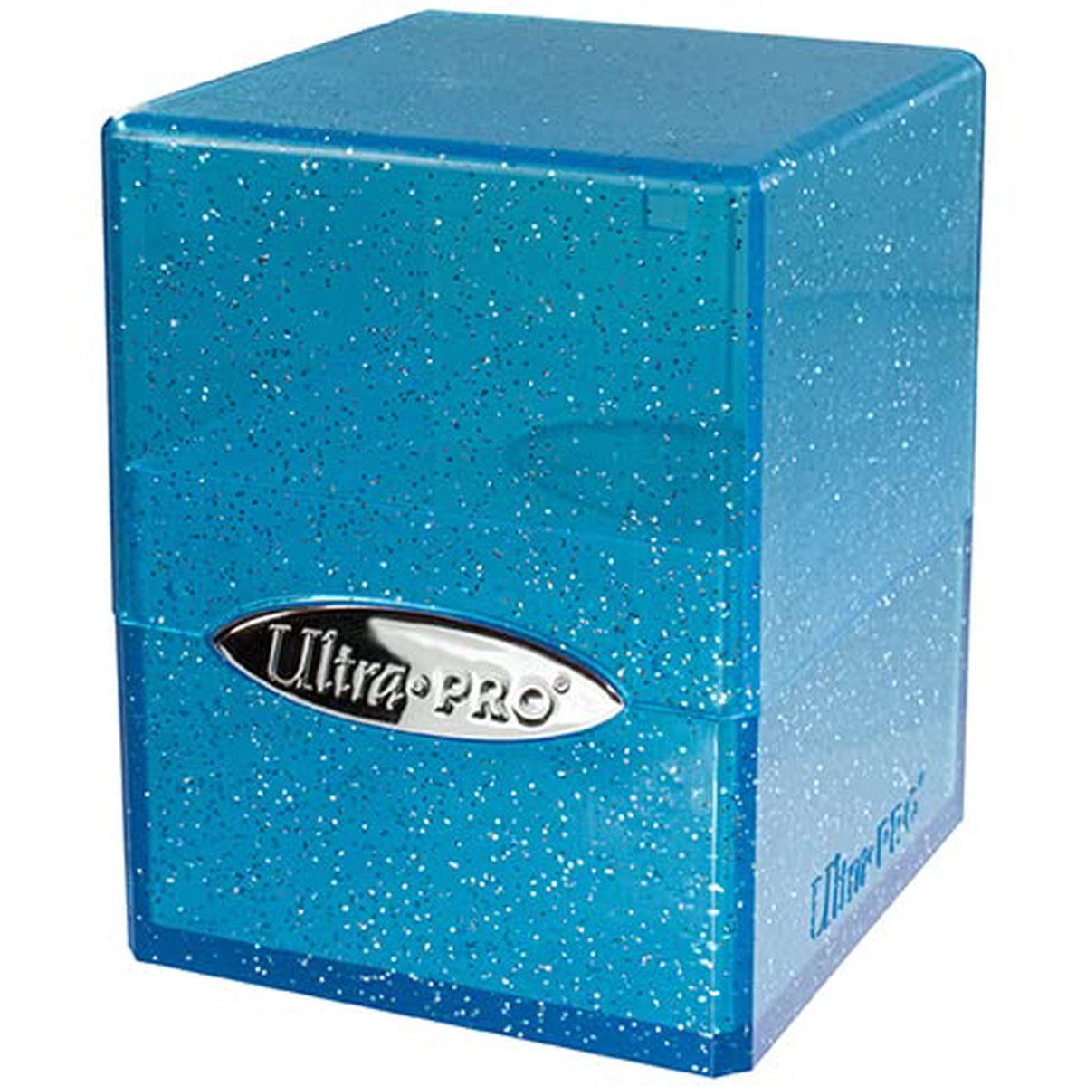 Deck Box Satin Cube Glitter Blue