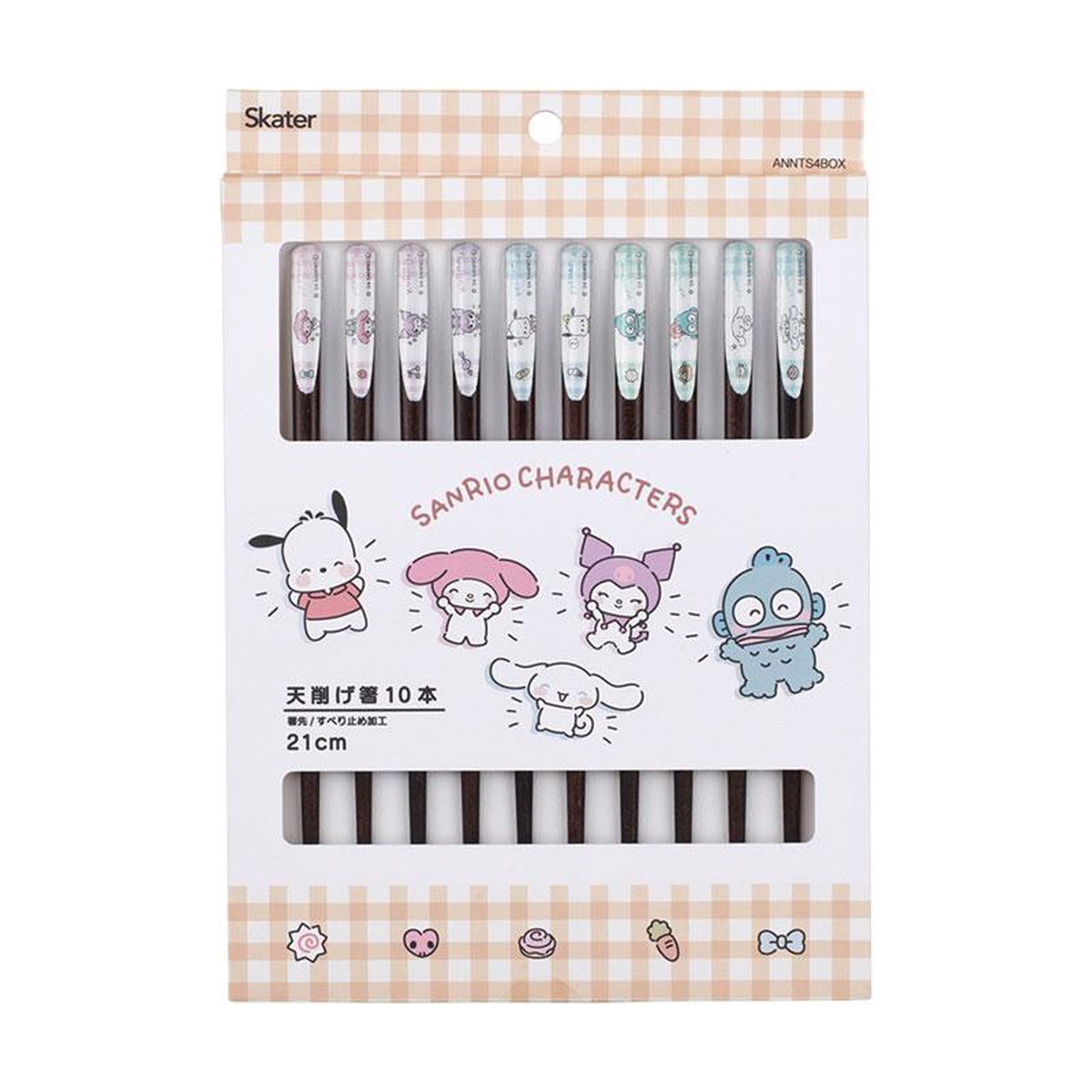 Wood Tapered Chopsticks 10 pcs Set Character Sanrio Japan 2025